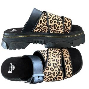 Dr. Martens Mattison Leopard Print Slide Sandals - Size 11